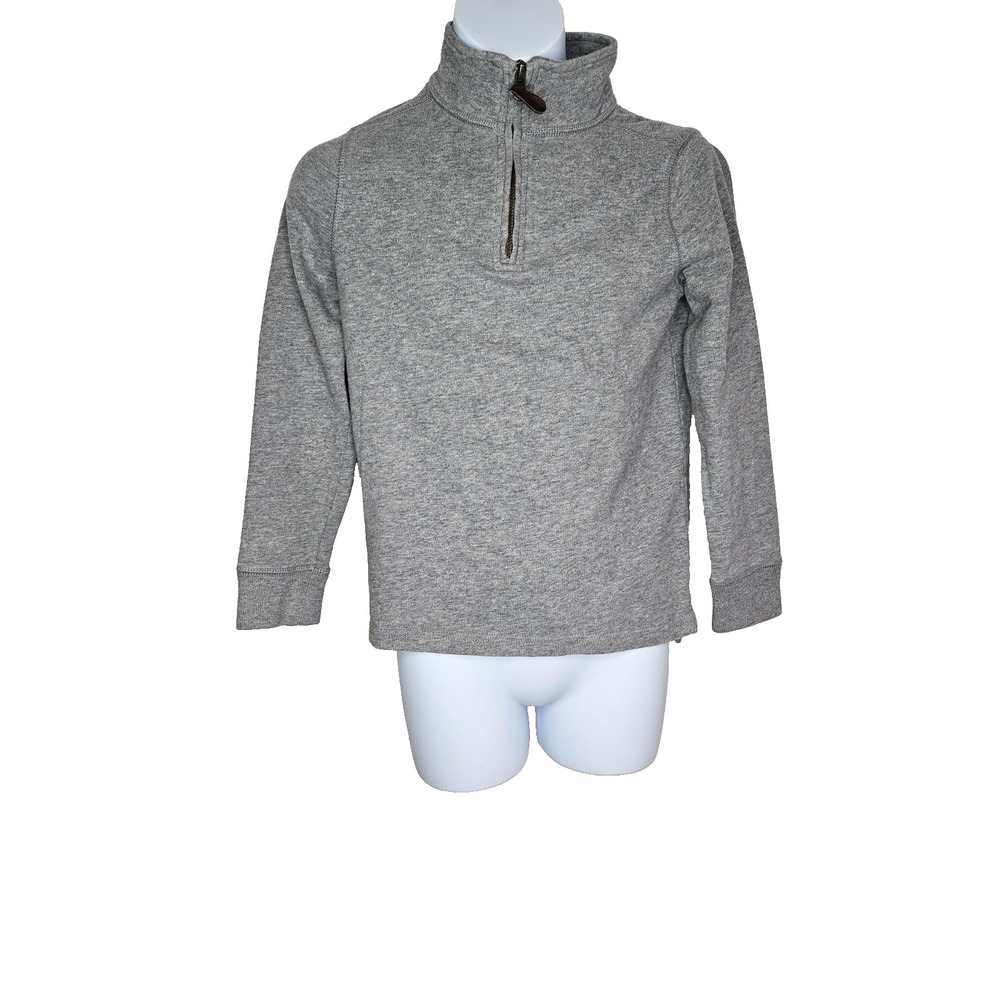 Crewcuts Kids Half Zip Pullover Gray Cotton Sweater Size 8 Minimalist Cozy
